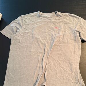 Tommy Bahama Light Gray Tee with Pink Logo